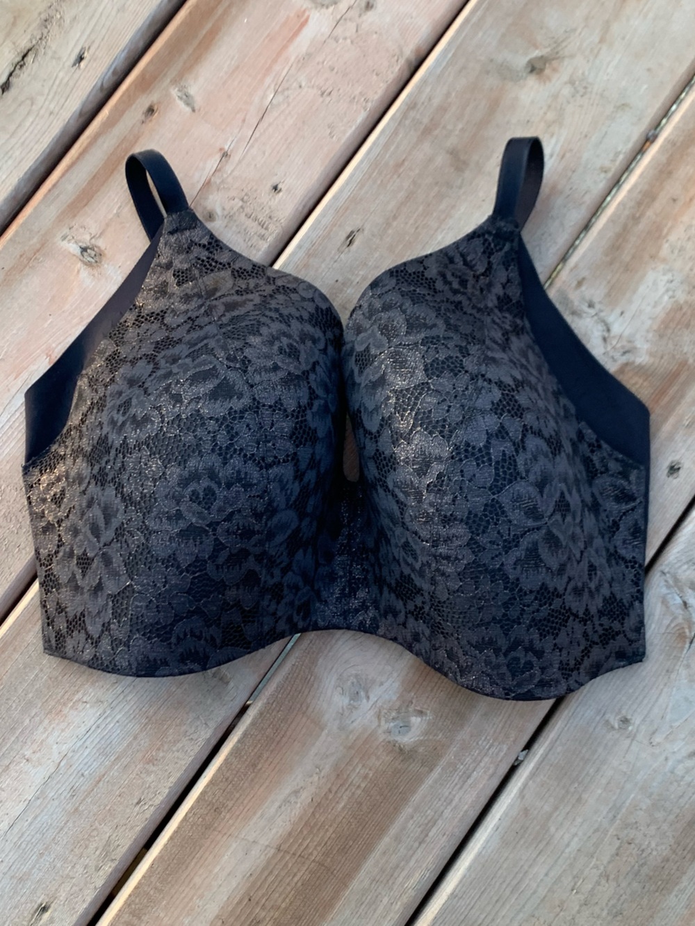Knix Wing Woman Contour Black Lace Bra Adjustable Strap 8+ 38G